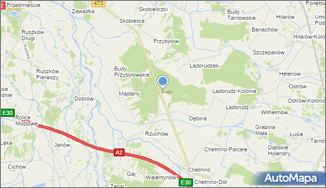 mapa Leśniczówka Rzuchów, Leśniczówka Rzuchów na mapie Targeo